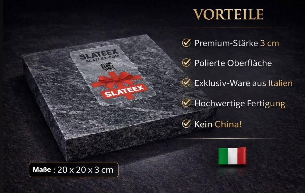 Slateex Speckstein Grillplatte 20 x 20 x 3cm