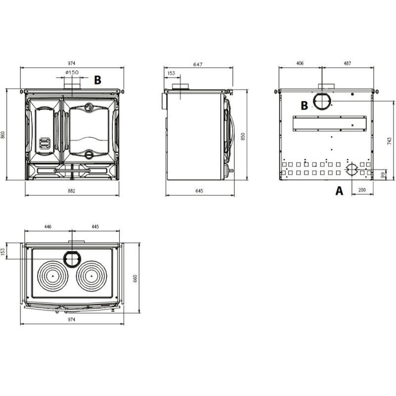 Küchenherd La Nordica Suprema 16 - 9 kW - Schwarz