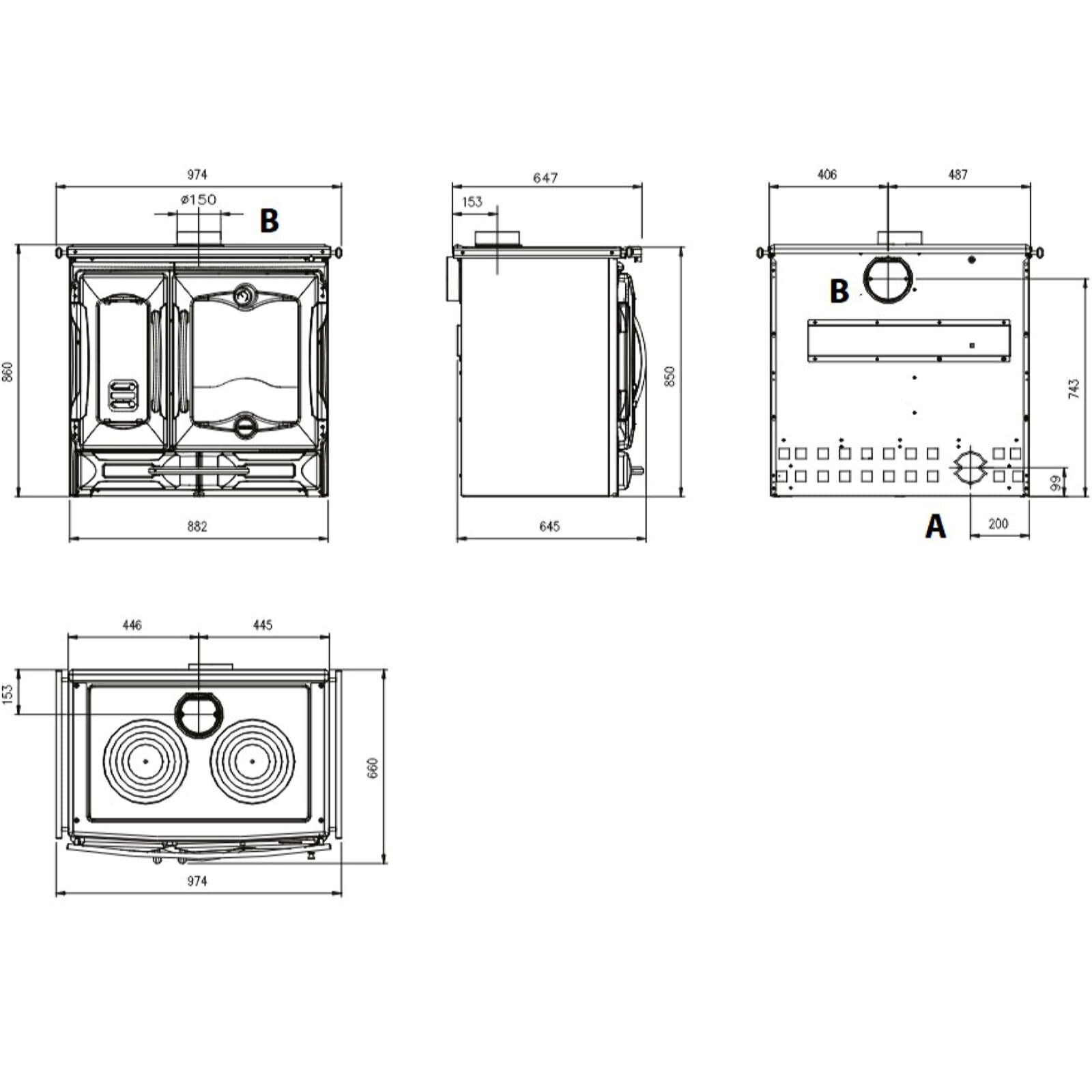 Küchenherd La Nordica Suprema 16 - 9 kW - Schwarz