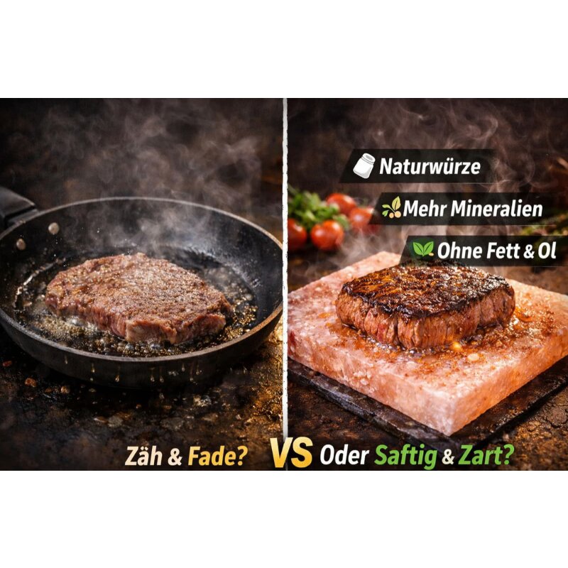 Slateex XXL massive Grillplatte aus Salzstein 40 x 20 x 5cm