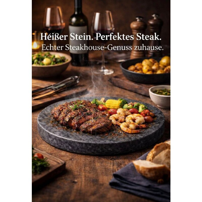 Slateex Rundstein aus Speckstein Ø 20 x 3cm