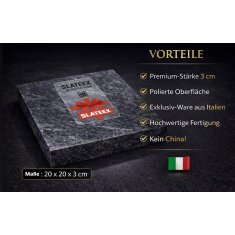 Slateex Grillstein aus Speckstein 16 x 16 x 3cm