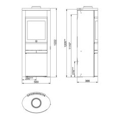 Kaminofen SCAN 68-14 mit langen Stahlseiten, Griffe und Leisten Aluminium - 5,5 kW - Schwarz - AUSSTELLUNGSSTÜCK
