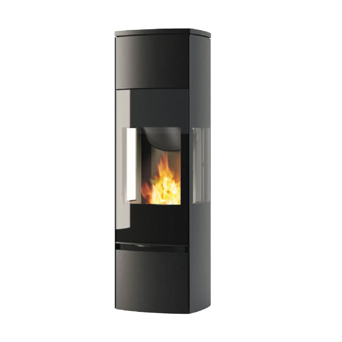 Kaminofen Jydepejsen Bella high mit Seitenfenster - 5 kW - Schwarz - AUSSTELLUNGSSTÜCK