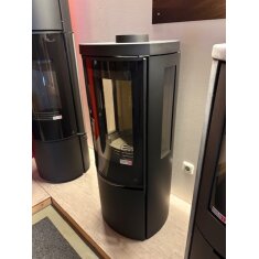 Kaminofen Jydepejsen Cozy Modern mit Seitenfenster - Stahl - 6 kW - Schwarz, DuplicAir Luftrad Edelstahl - AUSSTELLUNGSSTÜCK