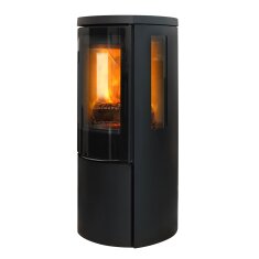 Kaminofen Jydepejsen Cozy Modern mit Seitenfenster - Stahl - 6 kW - Schwarz, DuplicAir Luftrad Edelstahl - AUSSTELLUNGSSTÜCK