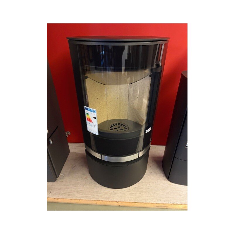 Kaminofen Jydepejsen Elegance Classic - 7 kW - Schwarz, Griffe Edelstahl - AUSSTELLUNGSSTÜCK