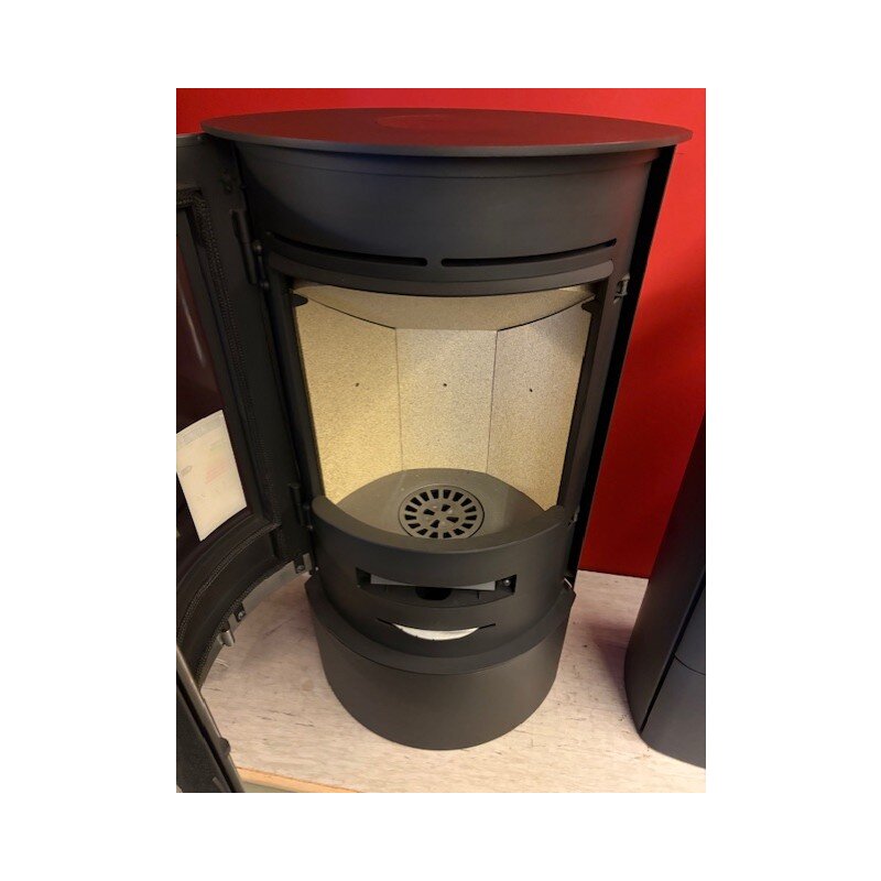 Kaminofen Jydepejsen Elegance Classic - 7 kW - Schwarz, Griffe Edelstahl - AUSSTELLUNGSSTÜCK