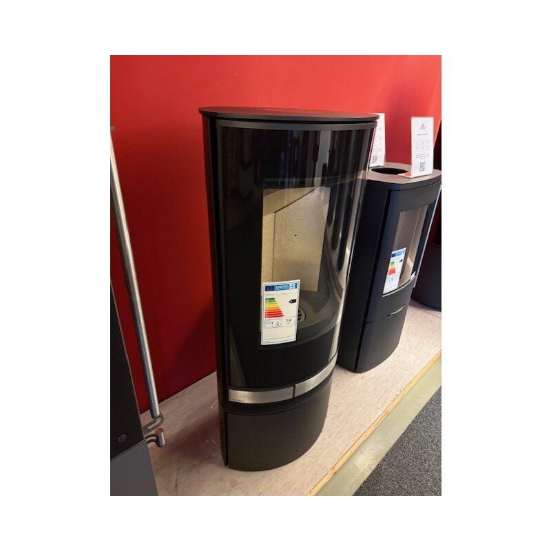 Kaminofen Jydepejsen Elegance Classic - 7 kW - Schwarz, Griffe Edelstahl - AUSSTELLUNGSSTÜCK