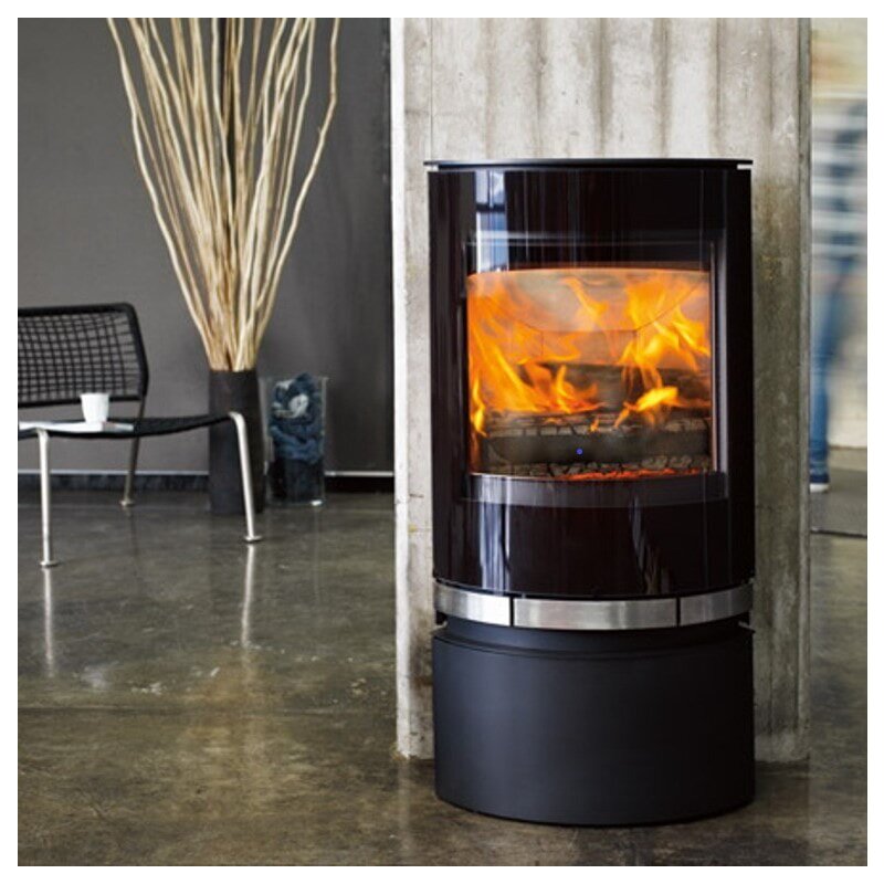 Kaminofen Jydepejsen Elegance Classic - 7 kW - Schwarz, Griffe Edelstahl - AUSSTELLUNGSSTÜCK