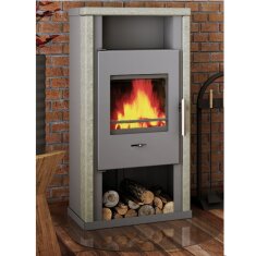 Kaminofen Wamsler Yuna KF108 - 6 kW - Naturstein / Korpus Grau