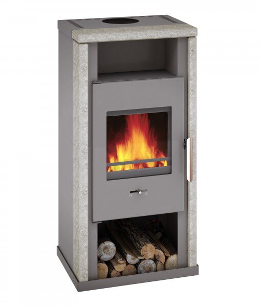 Kaminofen Wamsler Yuna KF108 - 6 kW - Naturstein / Korpus Grau
