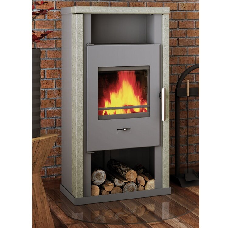 Kaminofen Wamsler Yuna KF108 - 6 kW - Naturstein / Korpus Grau