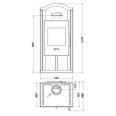 Kaminofen Wamsler Gron - 6 kW - Naturstein / Gussgrau