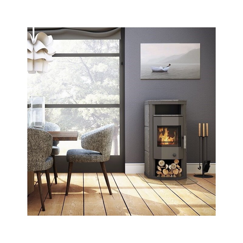 Kaminofen Wamsler Thyra KF108 - Dauerbrand - 6 kW - Naturstein Gussgrau