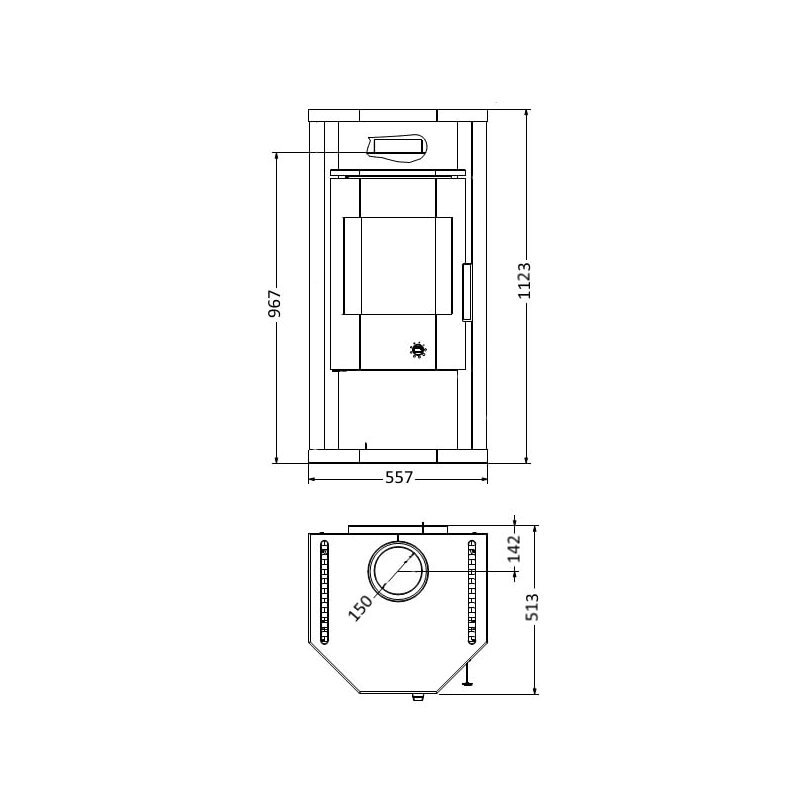 Kaminofen Wamsler Thyra KF108 - Dauerbrand - 6 kW - Naturstein Gussgrau