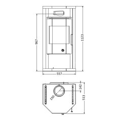 Kaminofen Wamsler Thyra KF108 - Dauerbrand - 6 kW - Naturstein Gussgrau