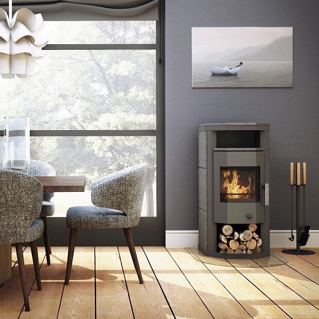 Kaminofen Wamsler Thyra KF108 - Dauerbrand - 6 kW - Naturstein Gussgrau