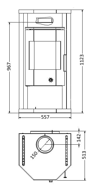 Kaminofen Wamsler Thyra KF108 - Dauerbrand - 6 kW - Naturstein Gussgrau