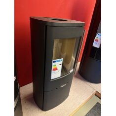 Kaminofen Jydepejsen Senza Stahl - 4 kW - Schwarz, Griffe Edelstahl - AUSSTELLUNGSSTÜCK