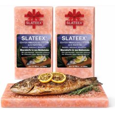 Slateex XL Himalaya Salzstein 20 x 10 x 5cm - Doppelpack