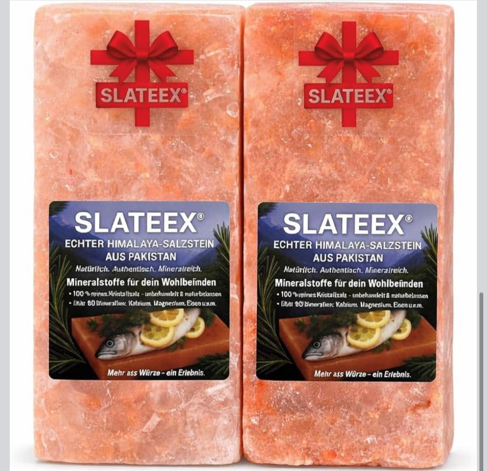 Slateex XL Himalaya Salzstein 20 x 10 x 5cm - Doppelpack