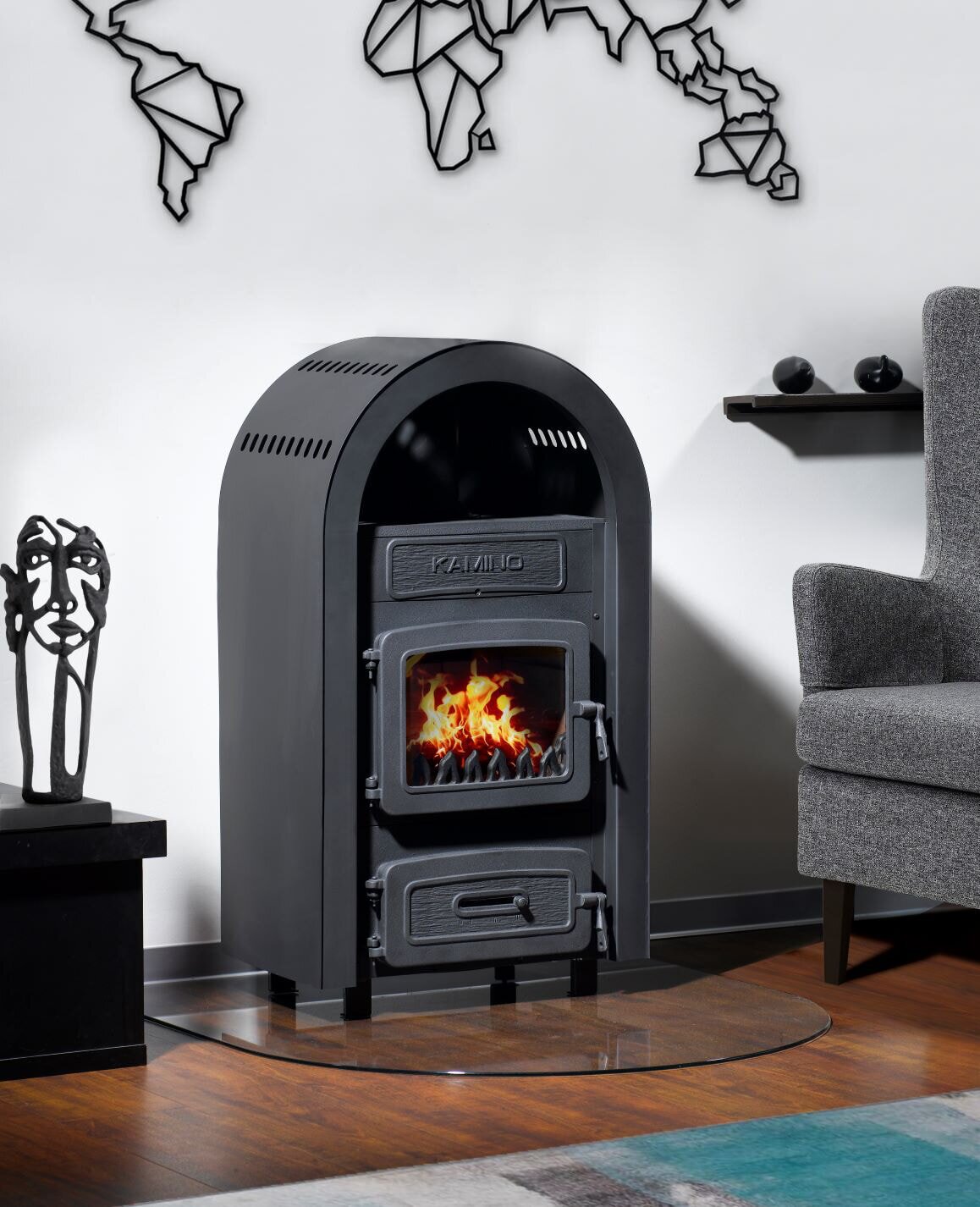 Kaminofen Wamsler Kamino 109-6 F/A, Hintenanschluss - 6 kW