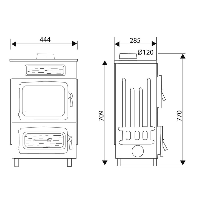 Kaminofen Wamsler Werkstattofen WO 109-6 F/A - Anschluss oben - 6 kW