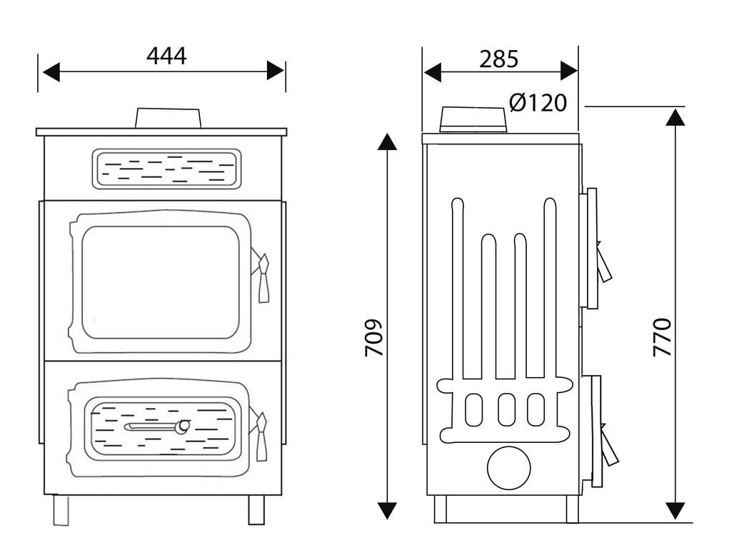Kaminofen Wamsler Werkstattofen WO 109-6 F/A - Anschluss oben - 6 kW