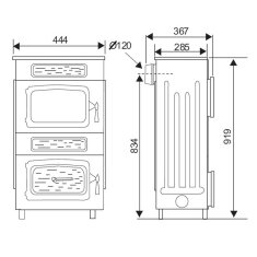 Kaminofen Wamsler Werkstattofen WO 109-8 F - Anschluss...