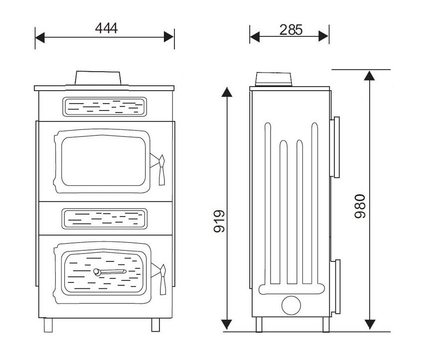 Kaminofen Wamsler Werkstattofen WO 109-8 F - Anschluss oben - 8 kW