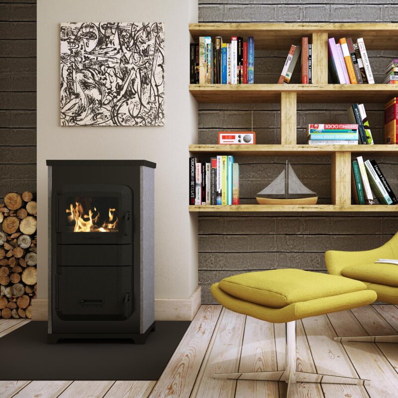 Kaminofen Wamsler RH-8F A/D mit Automatik / Dauerbrand - 8 kW - Naturstein