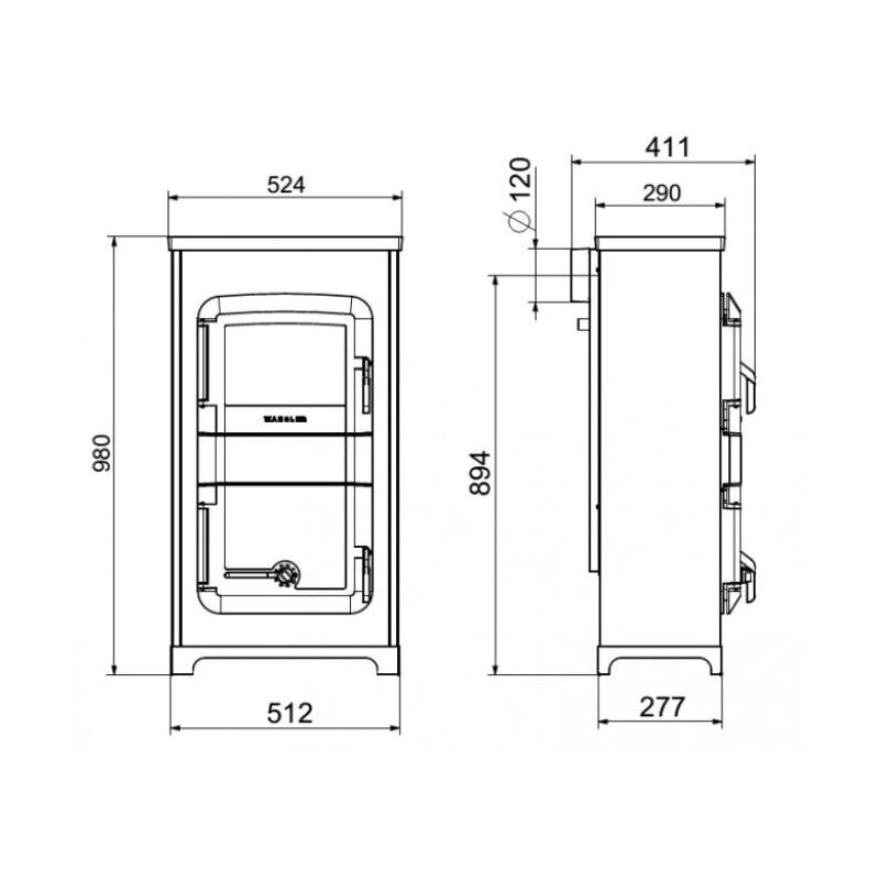 Kaminofen Wamsler RH-8F A/D mit Automatik / Dauerbrand - 8 kW - Naturstein