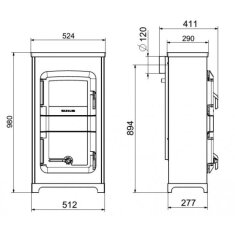 Kaminofen Wamsler RH-8F A/D mit Automatik / Dauerbrand - 8 kW - Naturstein