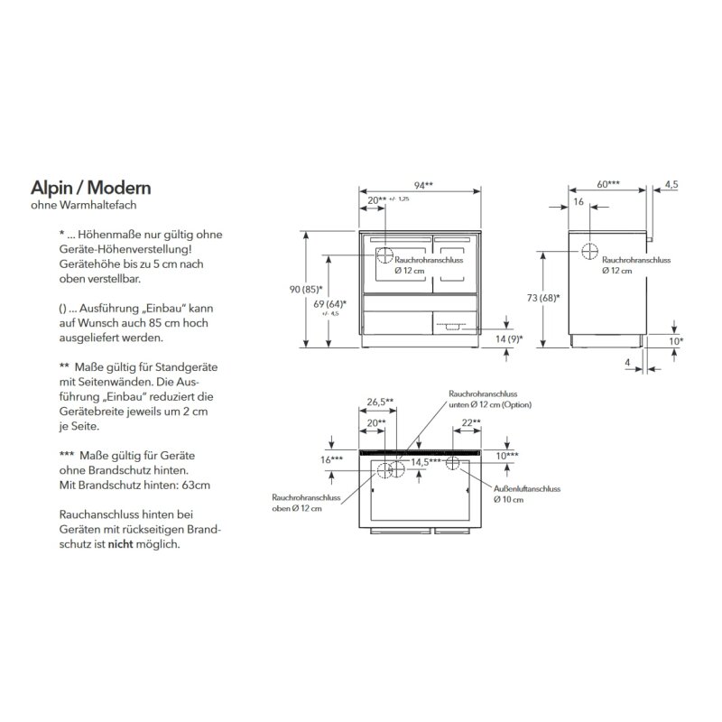 Pellet- Küchenherd Lohberger Dachstein - Alpin - 6 kW
