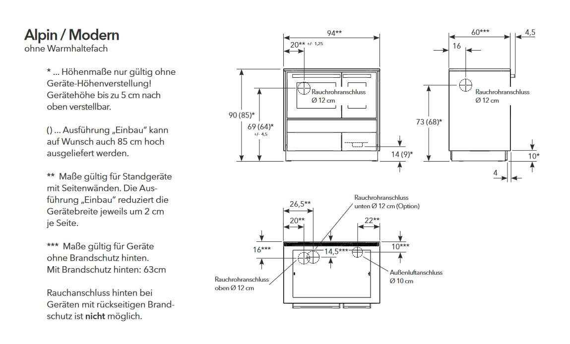 Pellet- Küchenherd Lohberger Dachstein - Alpin - 6 kW