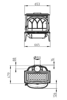 Kaminofen Gussofen Jotul F 400 ECO SD - 7 kW - schwarz lackiert (BP) - AUSSTELLUNGSSTÜCK