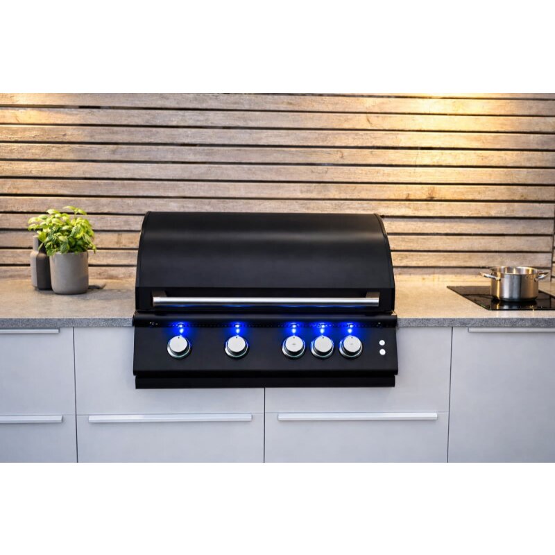 Gas- Einbaugrill Vivandio fyre x -IR Gen2, mattschwarz