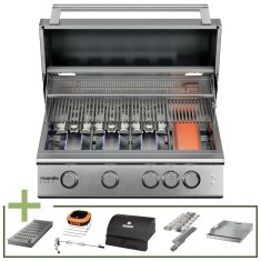 Gas- Einbaugrill Vivandio fyre x Gen2, Edelstahl silber