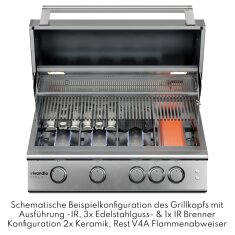 Gas- Einbaugrill Vivandio fyre x Gen2, Edelstahl silber