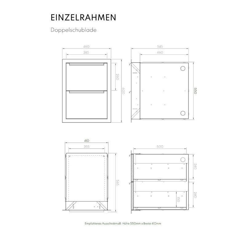 Vivandio Outdoorlüche Einbau Doppelschublade