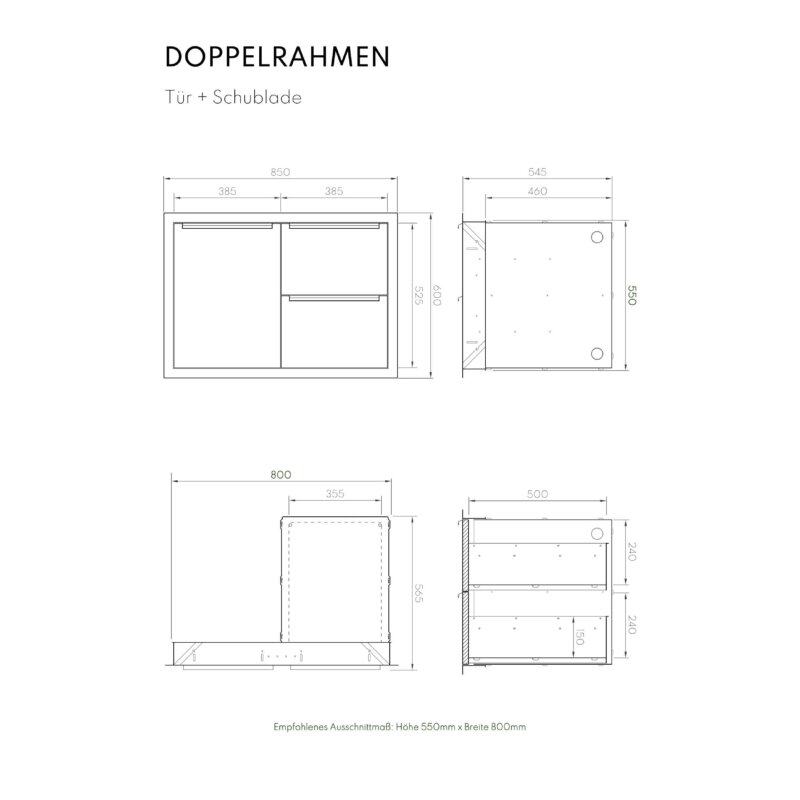 Vivandio Outdoorküche Einbau Schublade- Tür Kombination