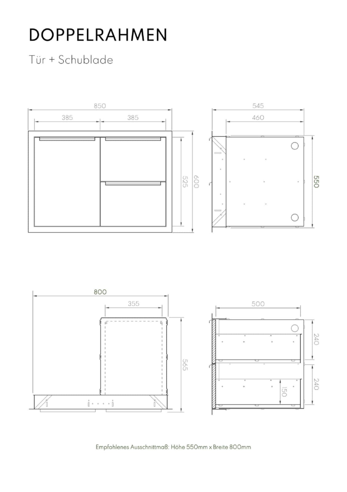 Vivandio Outdoorküche Einbau Schublade- Tür Kombination