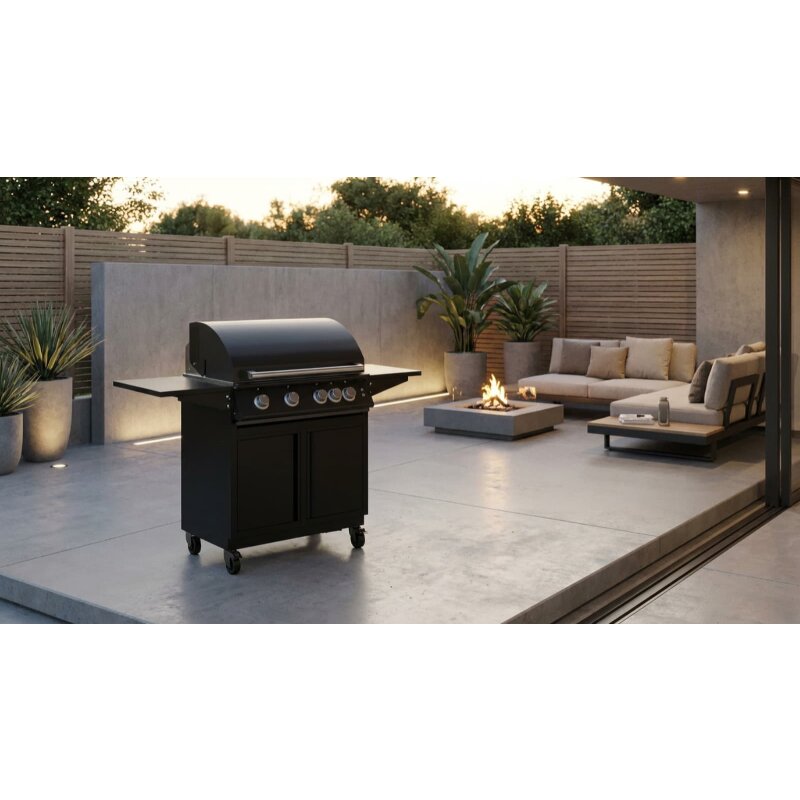 Gasgrill Vivandio fyre x Gen2 mit Grillwagen , mattschwarz