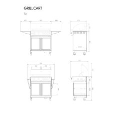 Gasgrill Vivandio fyre x Gen2 mit Grillwagen , mattschwarz