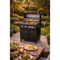Gasgrill Vivandio fyre x Gen2 mit Grillwagen , mattschwarz