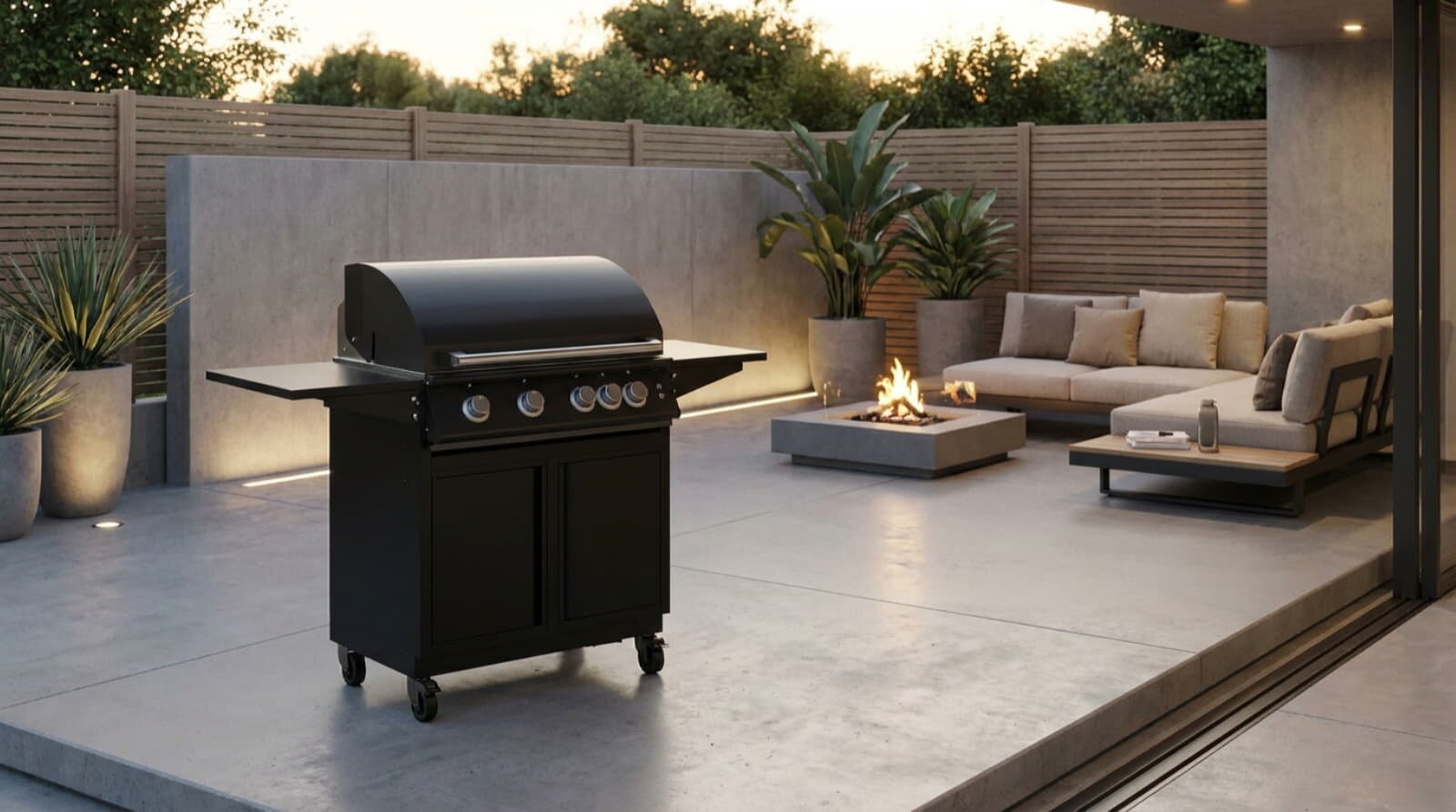 Gasgrill Vivandio fyre x Gen2 mit Grillwagen , mattschwarz