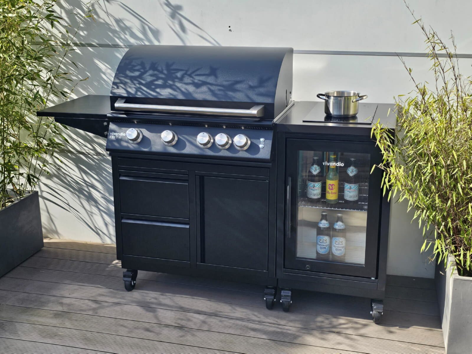 Gasgrill Vivandio fyre x Gen2 mit Grillwagen , mattschwarz