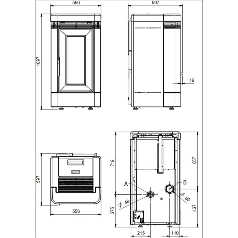 Pelletofen La Nordica Extraflame Lucia 16 - 12,1 kW