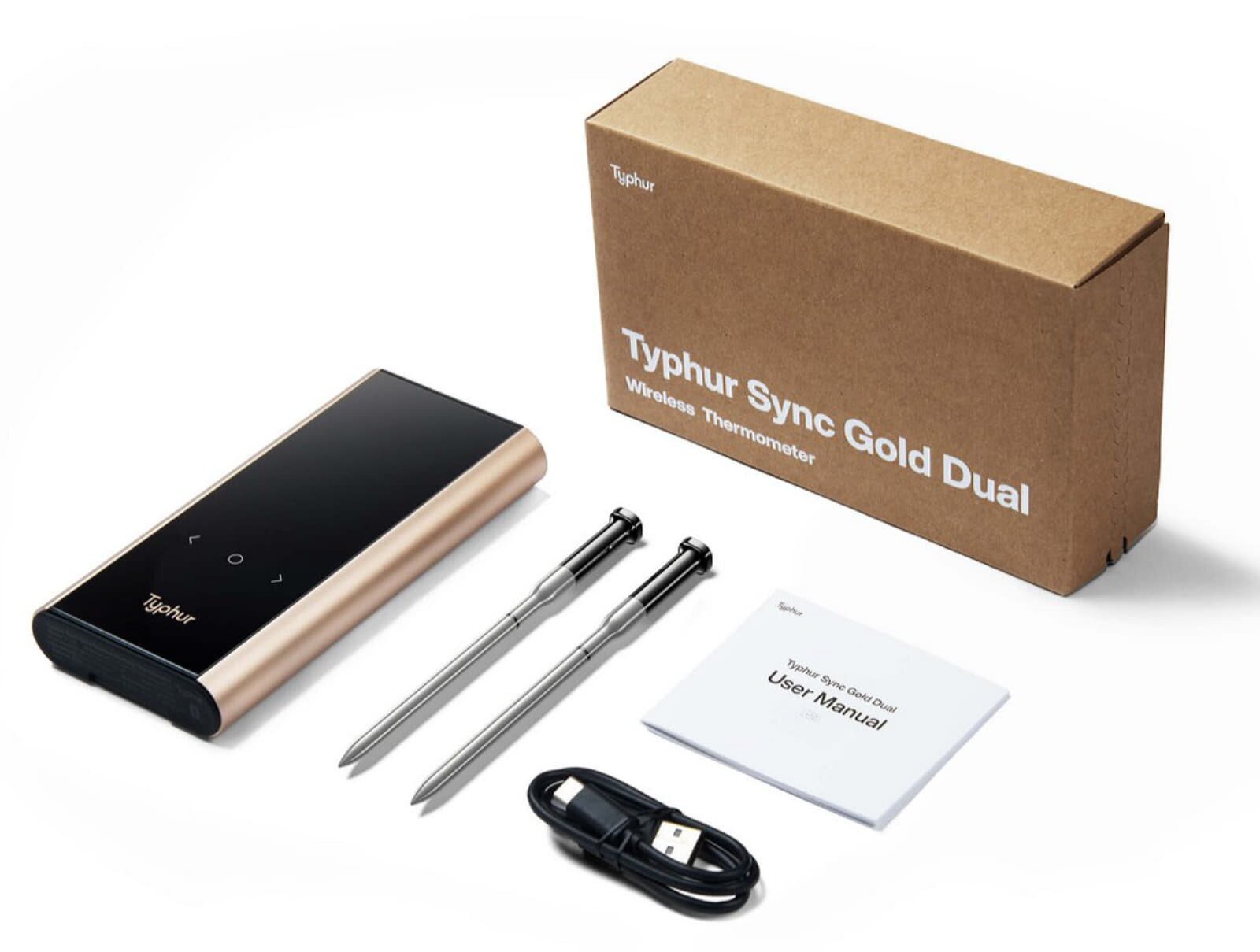 Typhur Sync Gold Dual - kabelloses Fleischthermometer mit 2 Sonden - wireless